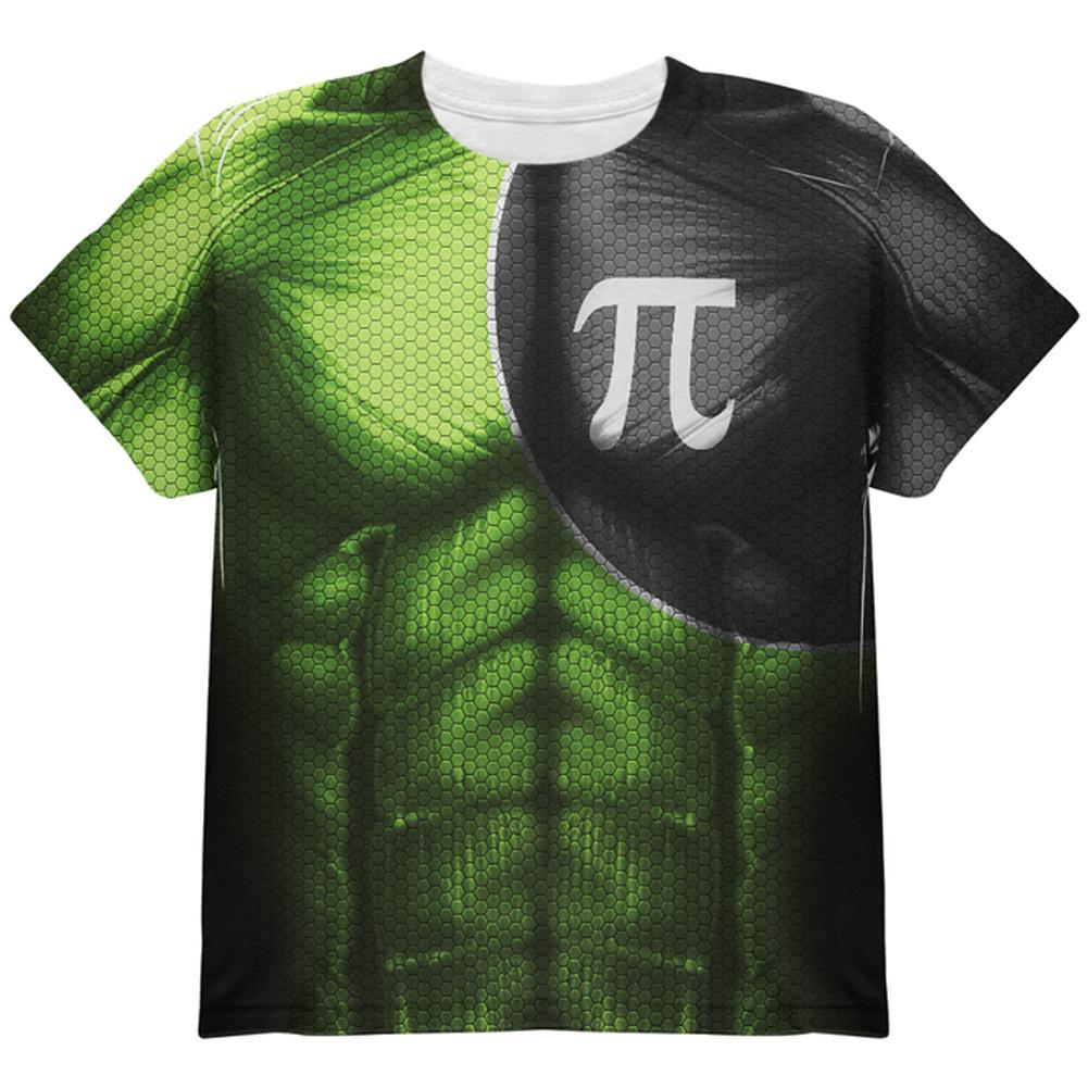 Captain Pi the Irrational Superhero All Over Youth T Shirt Youth T-Shirts Old Glory LG Multi