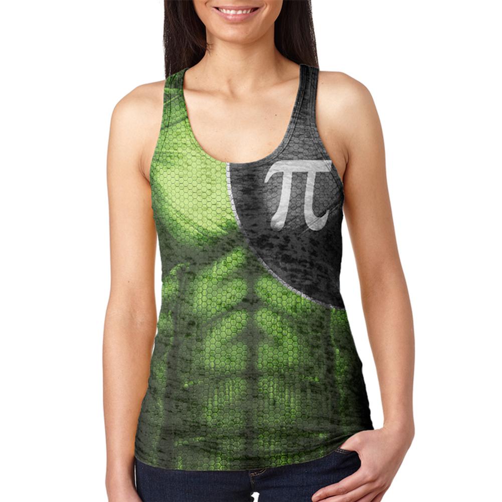 Captain Pi the Irrational Superhero Juniors Burnout Racerback Tank Top Juniors Tank Tops Old Glory 2XL Multi