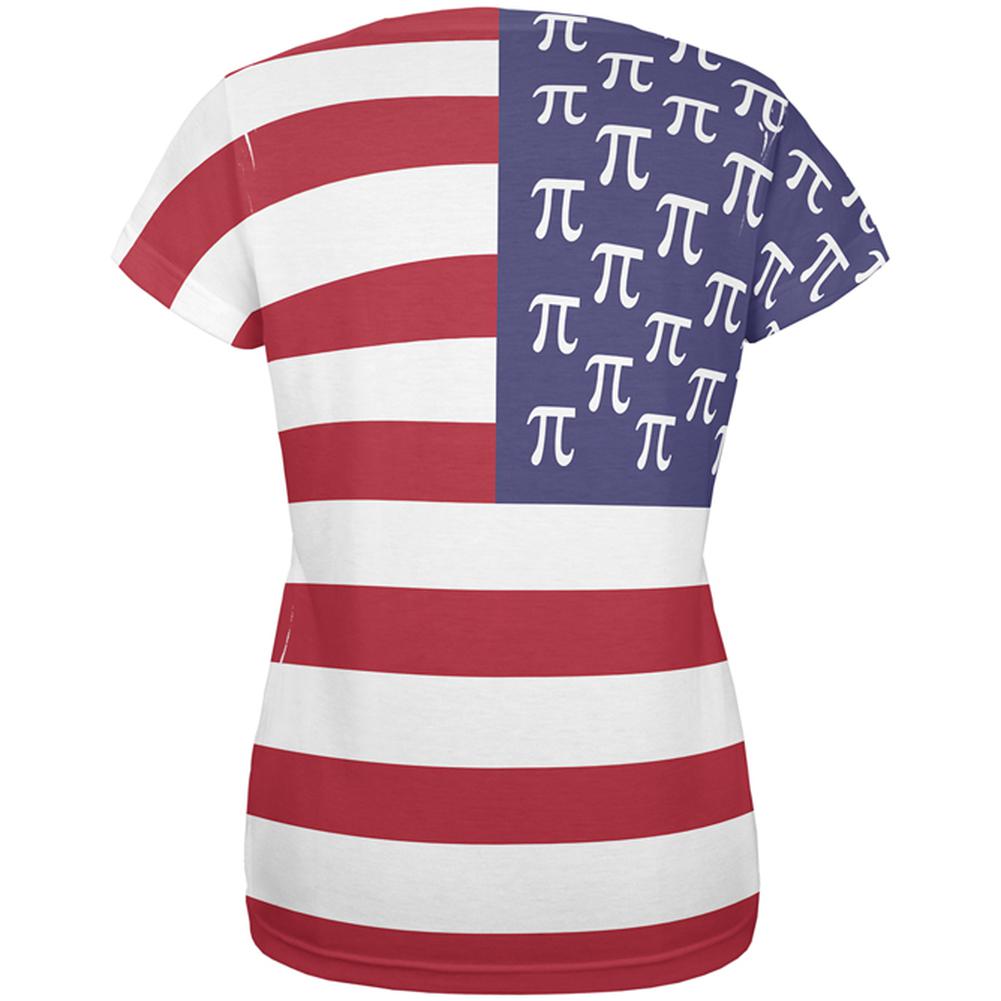 4th of July American Pi Flag All Over Womens T Shirt Women's T-Shirts Old Glory