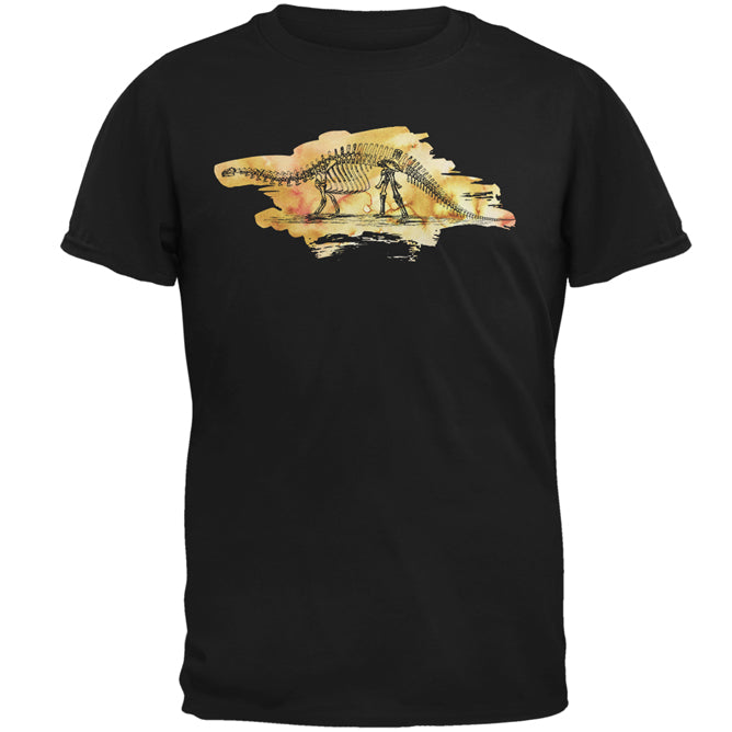 Dinosaur Fossil Brontosaurus Mens T Shirt Men's T-Shirts Old Glory 2XL Black