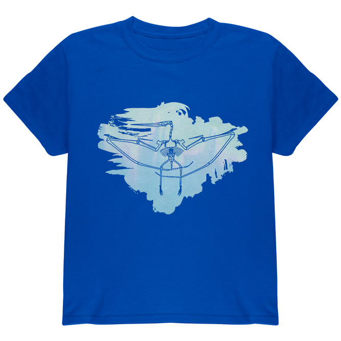 Dinosaur Fossil Pterodactyl Youth T Shirt Youth T-Shirts Old Glory YXS Royal