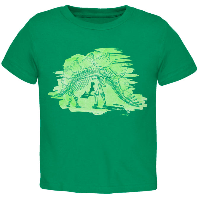 Dinosaur Fossil Stegosaurus Toddler T Shirt Toddler T-Shirts Old Glory 2T Kelly Green
