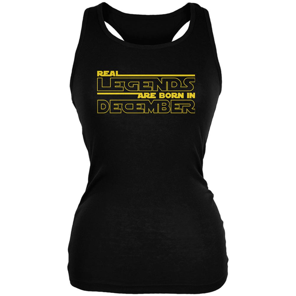 Real Legends are Born in December Juniors Soft Tank Top Juniors Tank Tops Old Glory 2XL Black