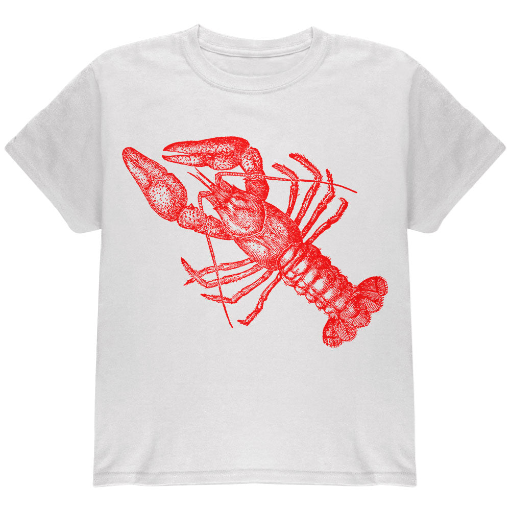 Lobster Crustacean Copperplate Youth T Shirt Youth T-Shirts Old Glory YLG White
