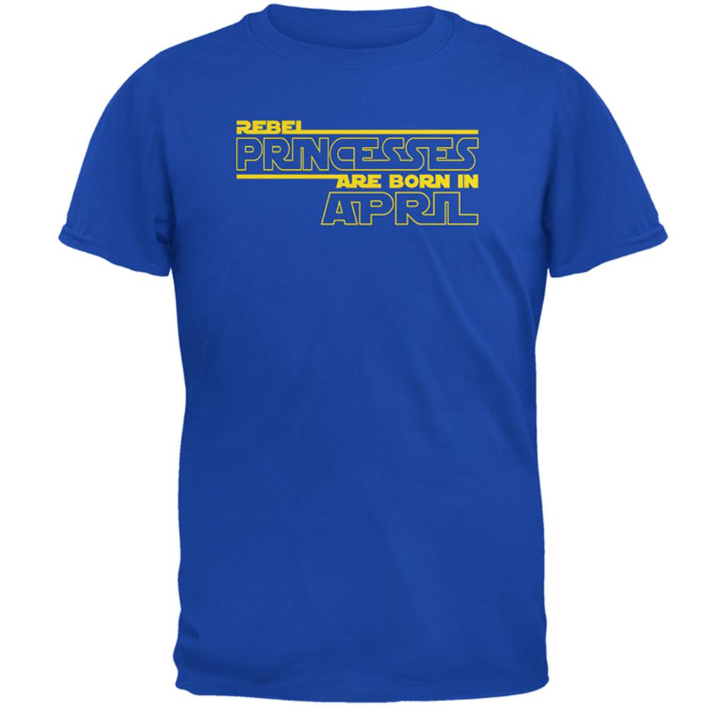 Rebel Princesses are Born in April Mens Soft T Shirt Men's T-Shirts Old Glory 2XL Royal