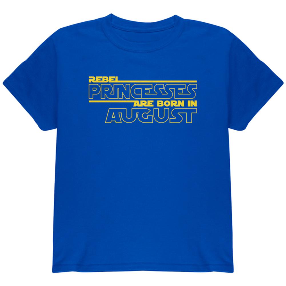 Rebel Princesses are Born in August Youth T Shirt Youth T-Shirts Old Glory LG Royal