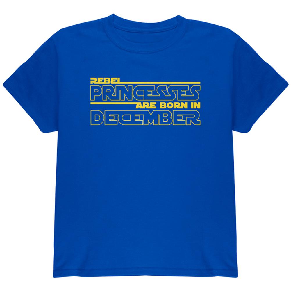 Rebel Princesses are Born in December Youth T Shirt Youth T-Shirts Old Glory LG Royal