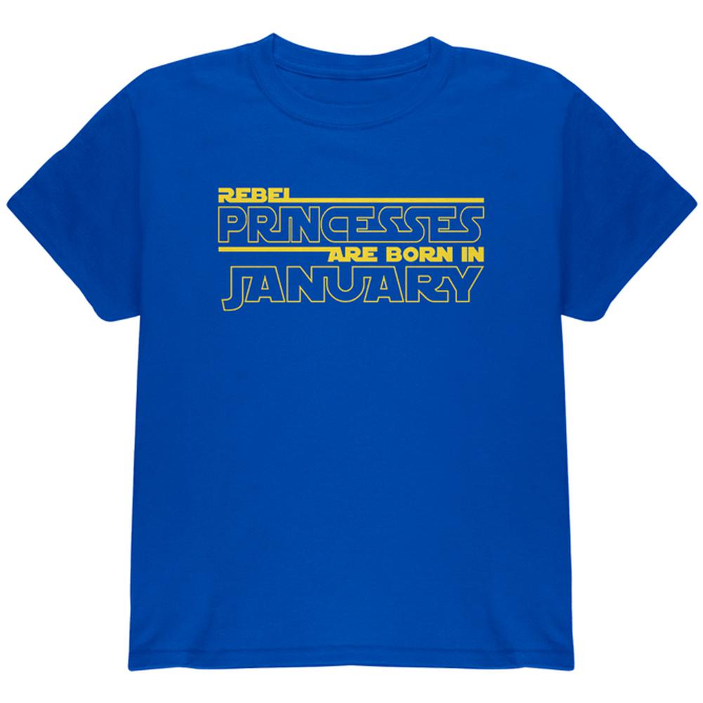 Rebel Princesses are Born in January Youth T Shirt Youth T-Shirts Old Glory LG Royal