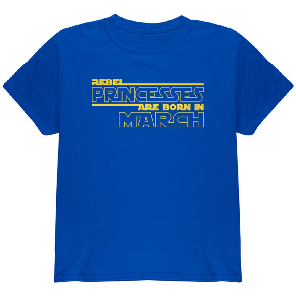Rebel Princesses are Born in March Youth T Shirt Youth T-Shirts Old Glory LG Royal