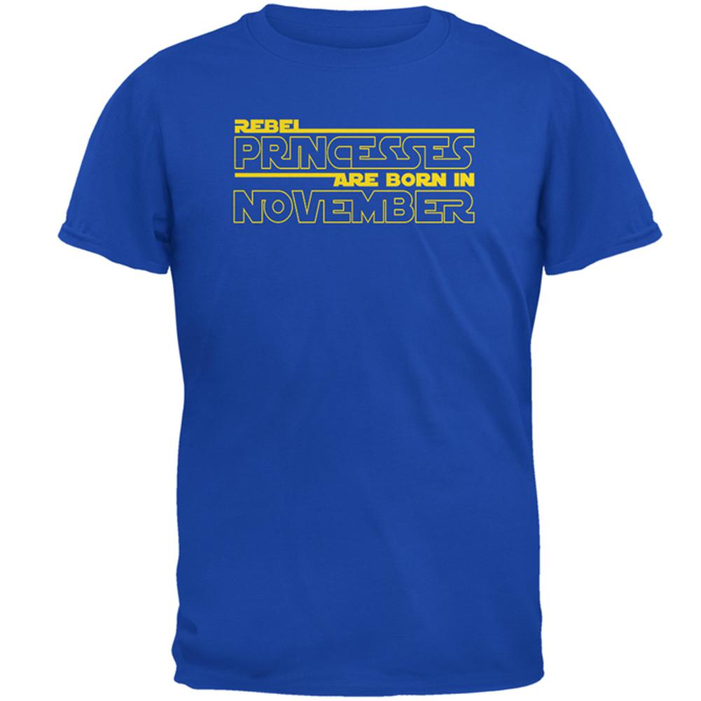 Rebel Princesses are Born in November Mens Soft T Shirt Men's T-Shirts Old Glory 2XL Royal