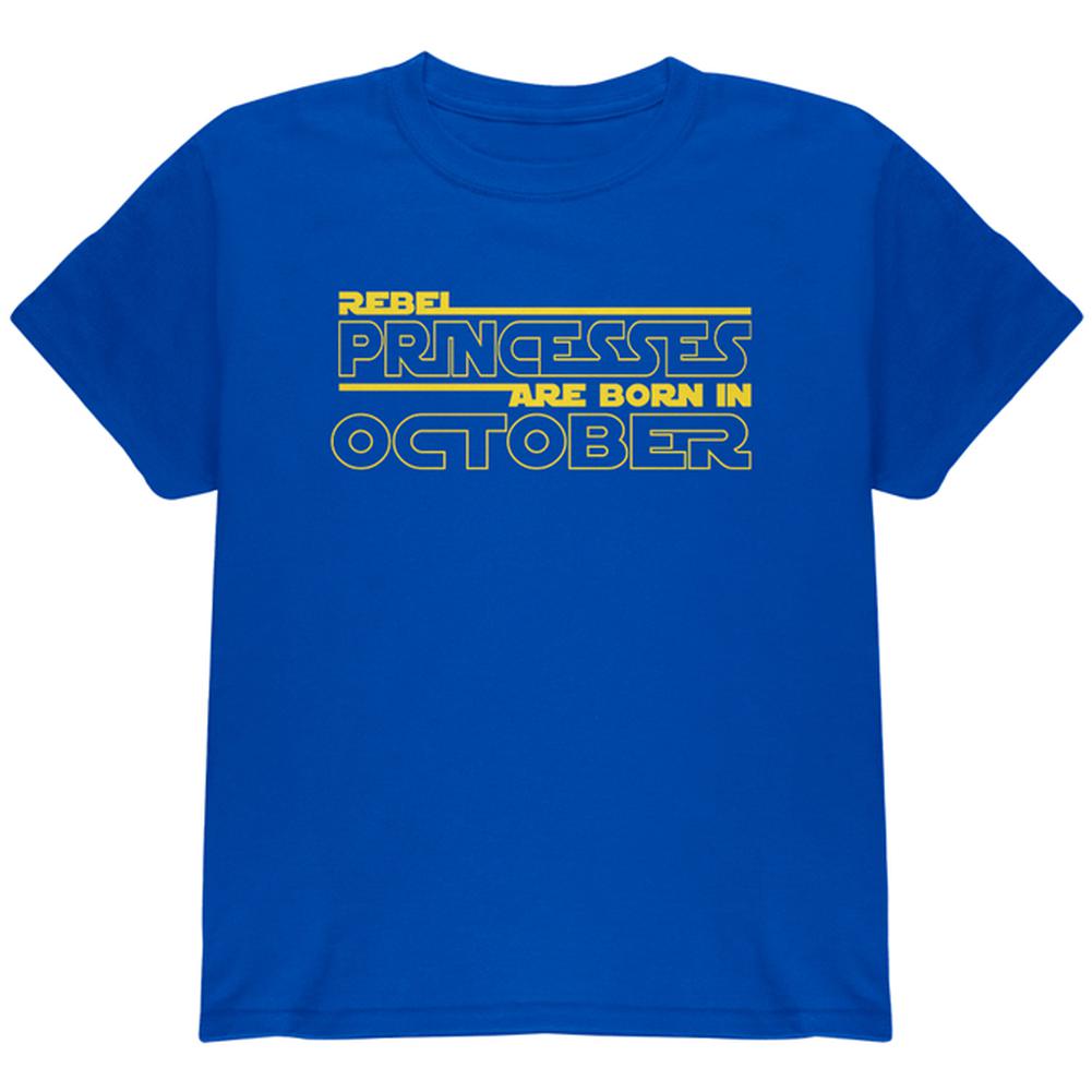 Rebel Princesses are Born in October Youth T Shirt Youth T-Shirts Old Glory LG Royal
