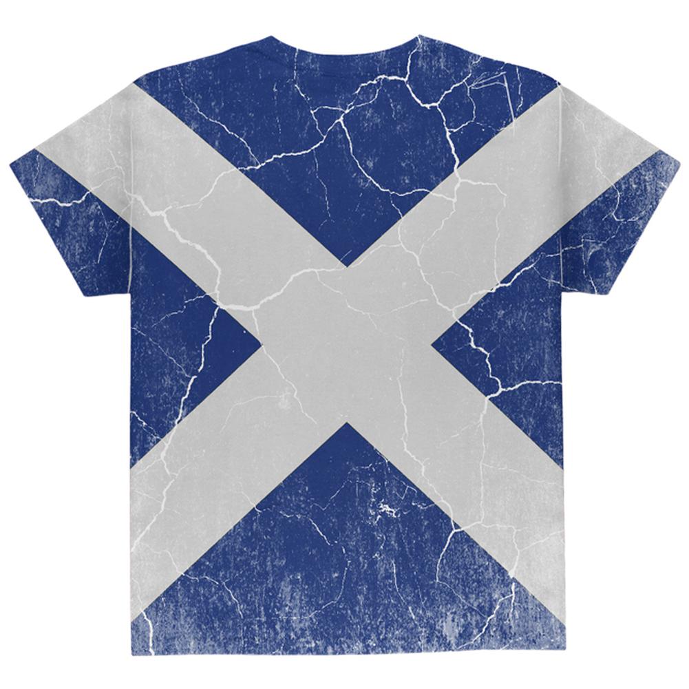 Scottish Flag Distressed Grunge Scotland All Over Youth T Shirt Youth T-Shirts Old Glory