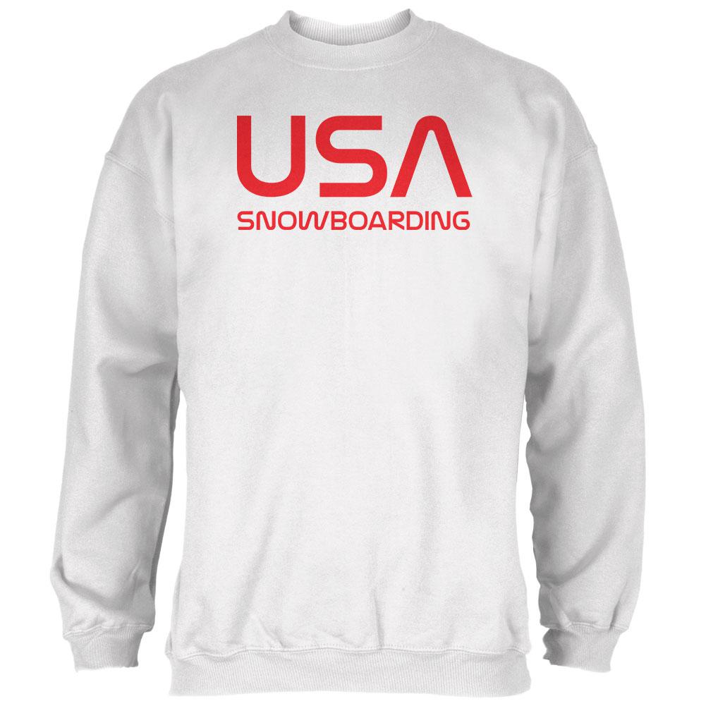 Vintage Team USA Snowboard Snowboarding Mens Sweatshirt Men's Sweatshirts Old Glory 2XL White