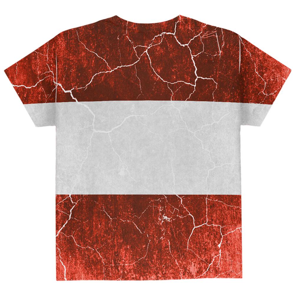 Austrian Flag Distressed Grunge All Over Youth T Shirt Youth T-Shirts Old Glory