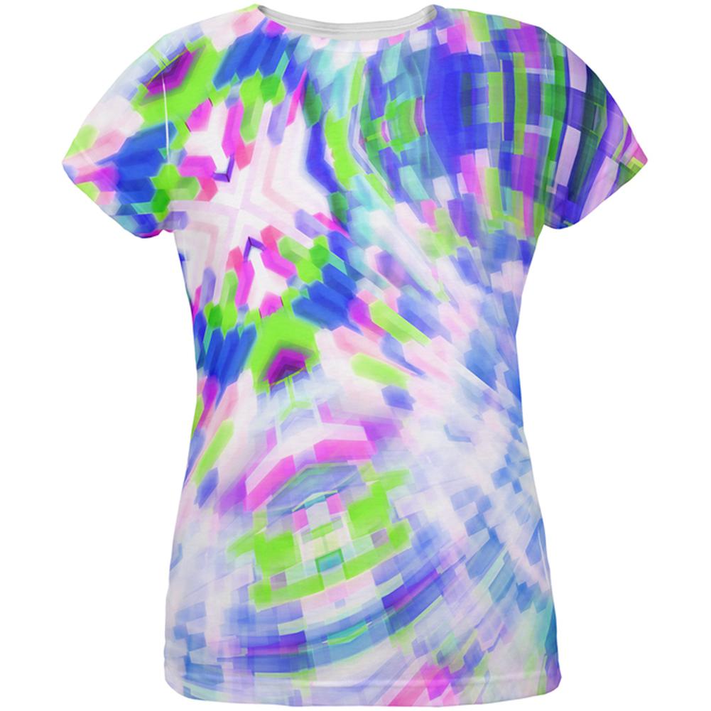 EDM DJ Retro Gamer Acid Trip All Over Womens T Shirt Women's T-Shirts Old Glory 2XL Multi