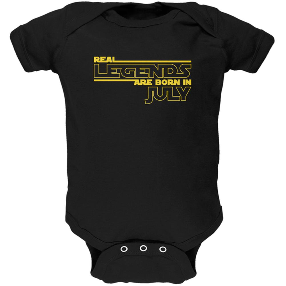 Real Legends are Born in July Soft Baby One Piece Baby One Piece Old Glory 0-3M Black