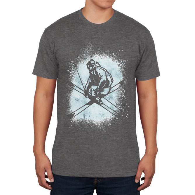 Winter Games Freestyle Ski Mens Soft T Shirt Men's T-Shirts Old Glory 2XL Charcoal Heather
