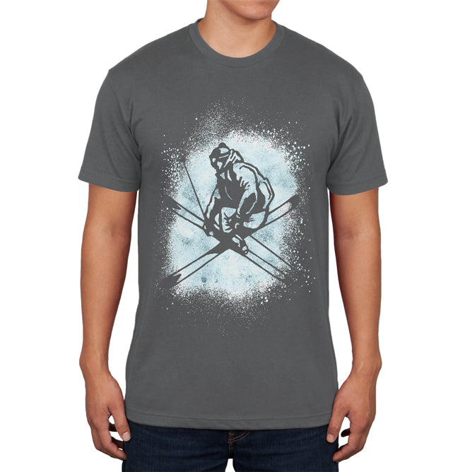 Winter Games Freestyle Ski Mens Soft T Shirt Men's T-Shirts Old Glory 2XL Grey