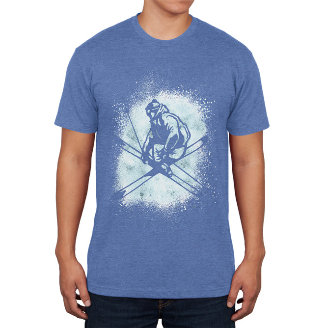 Winter Games Freestyle Ski Mens Soft T Shirt Men's T-Shirts Old Glory 2XL Heather Royal