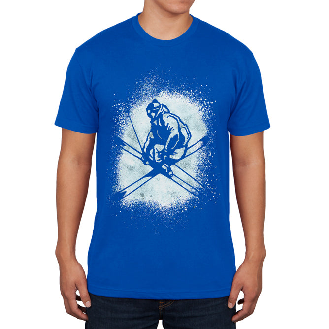 Winter Games Freestyle Ski Mens Soft T Shirt Men's T-Shirts Old Glory 2XL Royal
