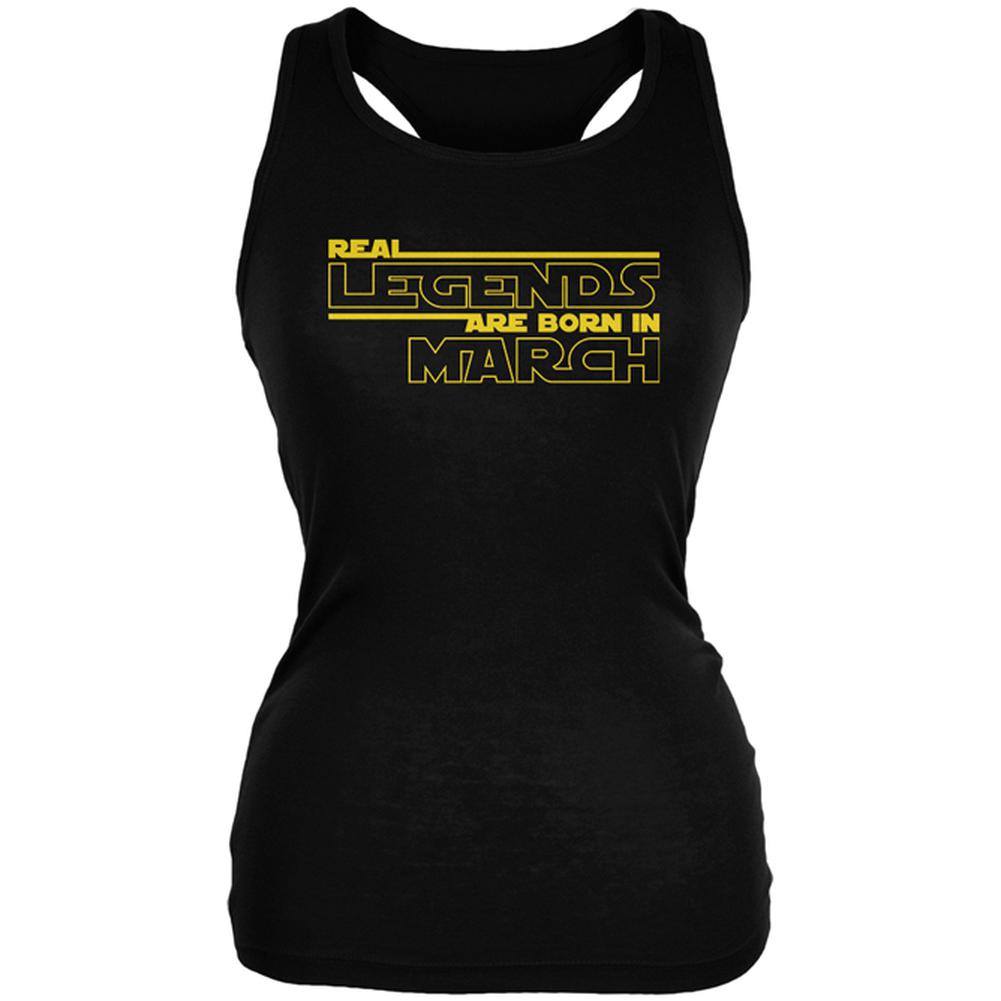 Real Legends are Born in March Juniors Soft Tank Top Juniors Tank Tops Old Glory 2XL Black