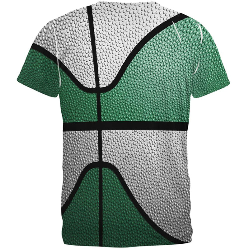 Championship Basketball Irish Green and White All Over Mens T Shirt Men's T-Shirts Old Glory