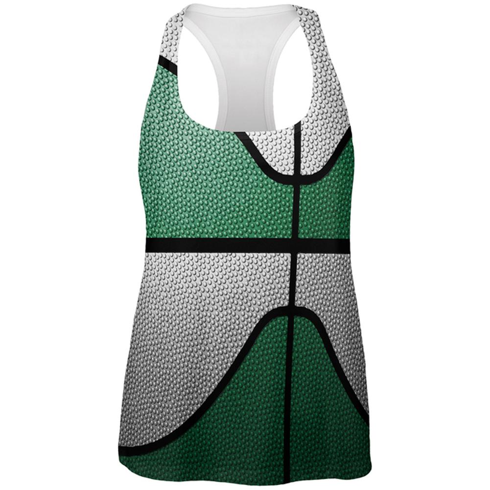 Championship Basketball Irish Green and White All Over Womens Work Out Tank Top Women's Tank Tops Old Glory 2XL Multi