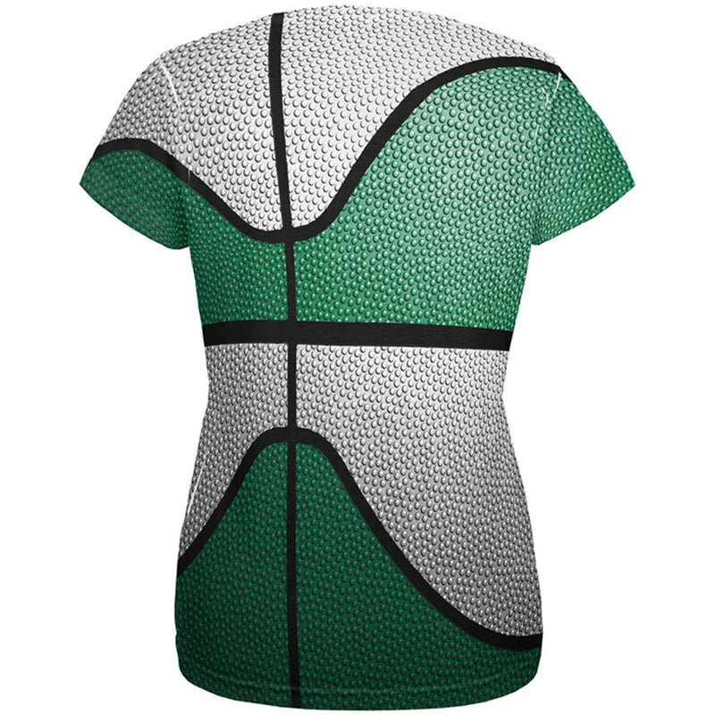 Championship Basketball Irish Green and White All Over Womens T Shirt Women's T-Shirts Old Glory