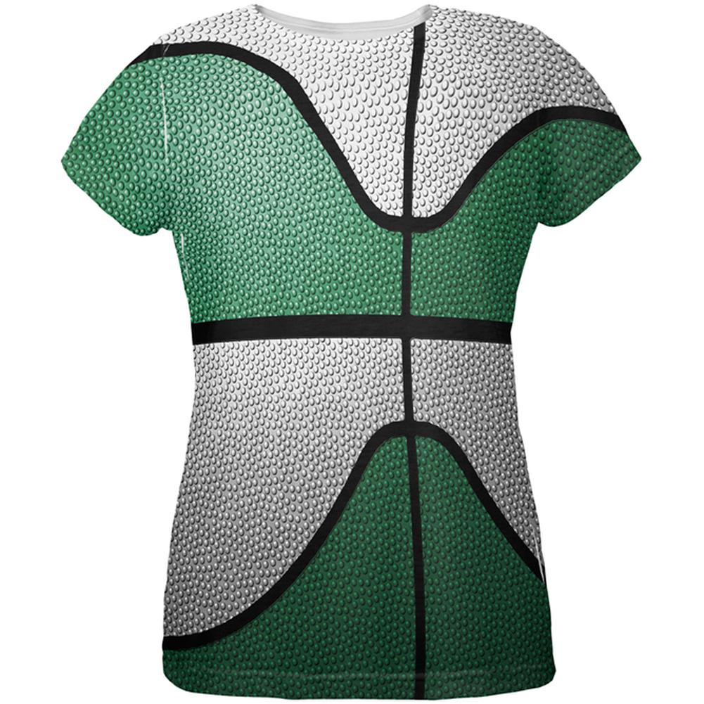 Championship Basketball Irish Green and White All Over Womens T Shirt Women's T-Shirts Old Glory 2XL Multi