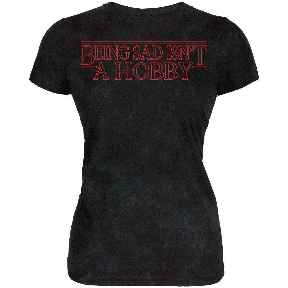 Depression Mental Health Being Sad Isn't A Hobby Juniors Soft T Shirt Juniors T-Shirts Old Glory 2XL Charcoal Black Triblend