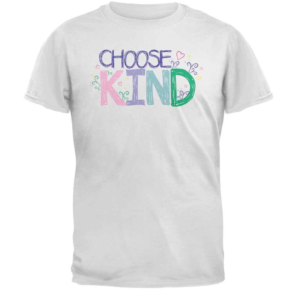 Anti-Bully Choose Kind Sketch Mens T Shirt Men's T-Shirts Old Glory 5XL White