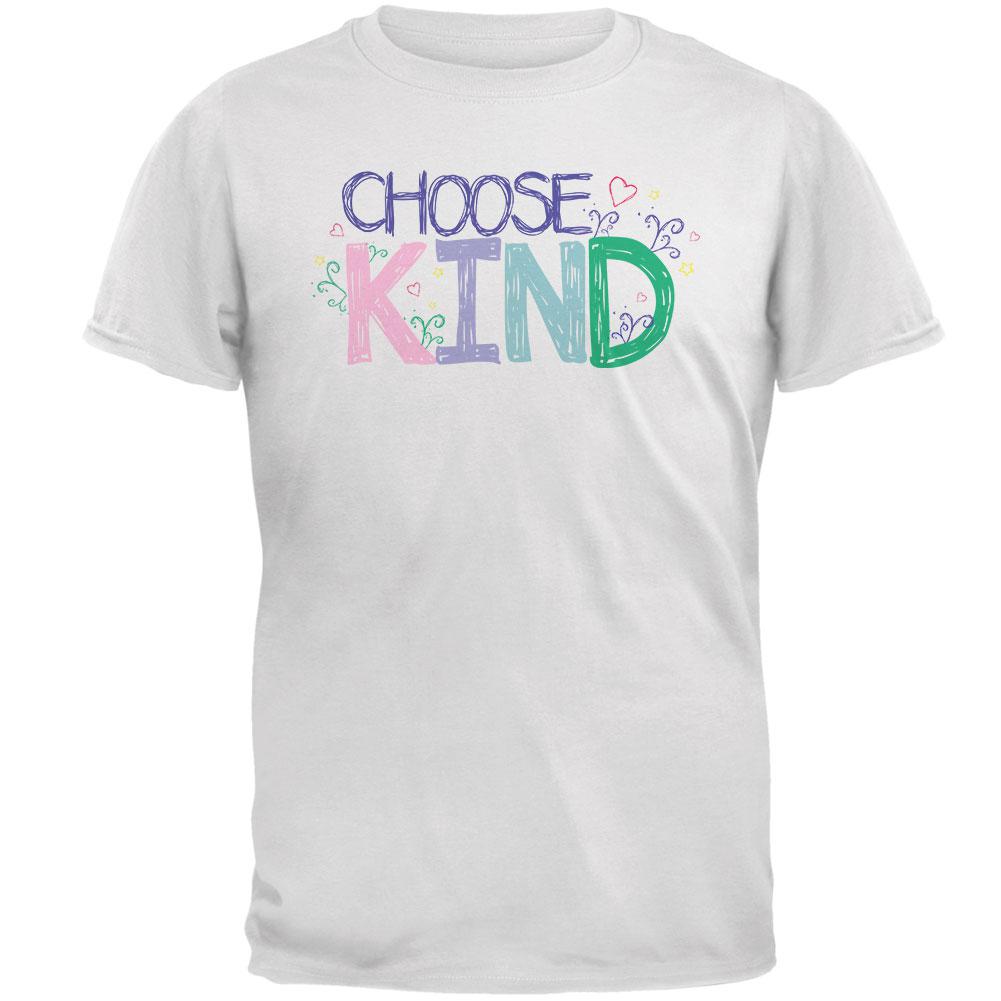 Anti-Bully Choose Kind Sketch Mens T Shirt Men's T-Shirts Old Glory 2XL White
