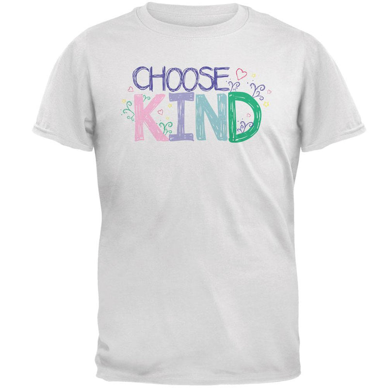 Anti-Bully Choose Kind Sketch Mens T Shirt Men's T-Shirts Old Glory 2XL White