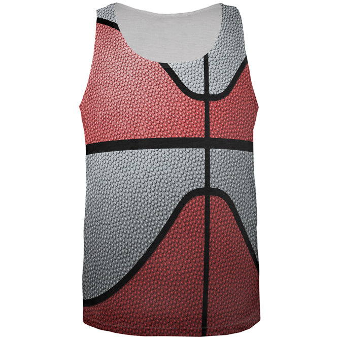 Championship Basketball Red and Silver All Over Mens Tank Top Men's Tank Tops global 2XL Multi