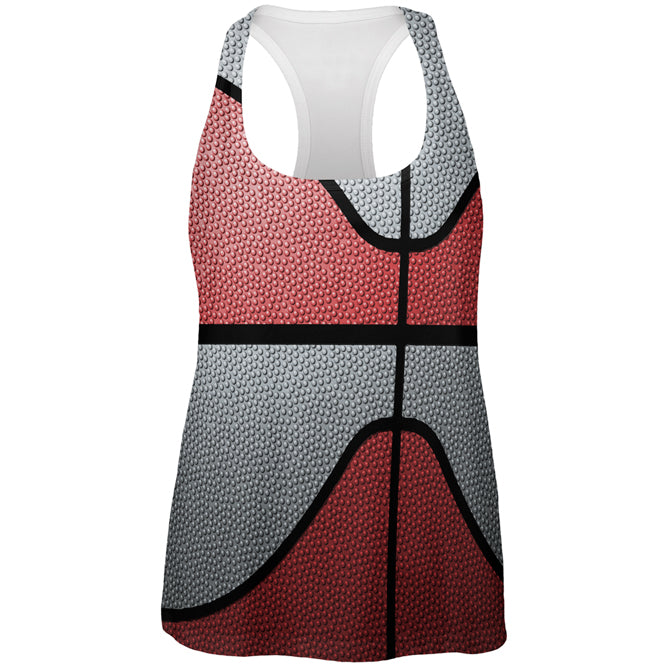 Championship Basketball Red and Silver All Over Womens Work Out Tank Top Women's Tank Tops global 2XL Multi