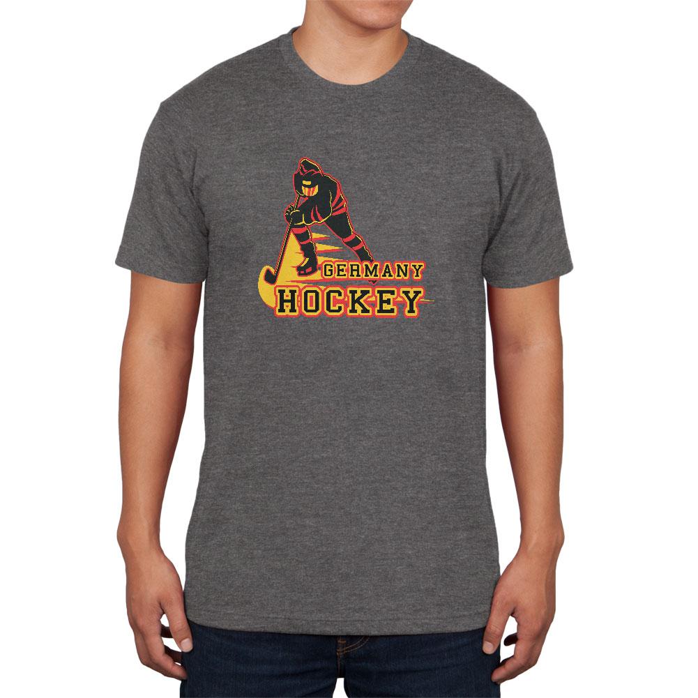 Fast Hockey Player Country Germany Mens Soft T Shirt Men's T-Shirts Old Glory 2XL Charcoal Heather