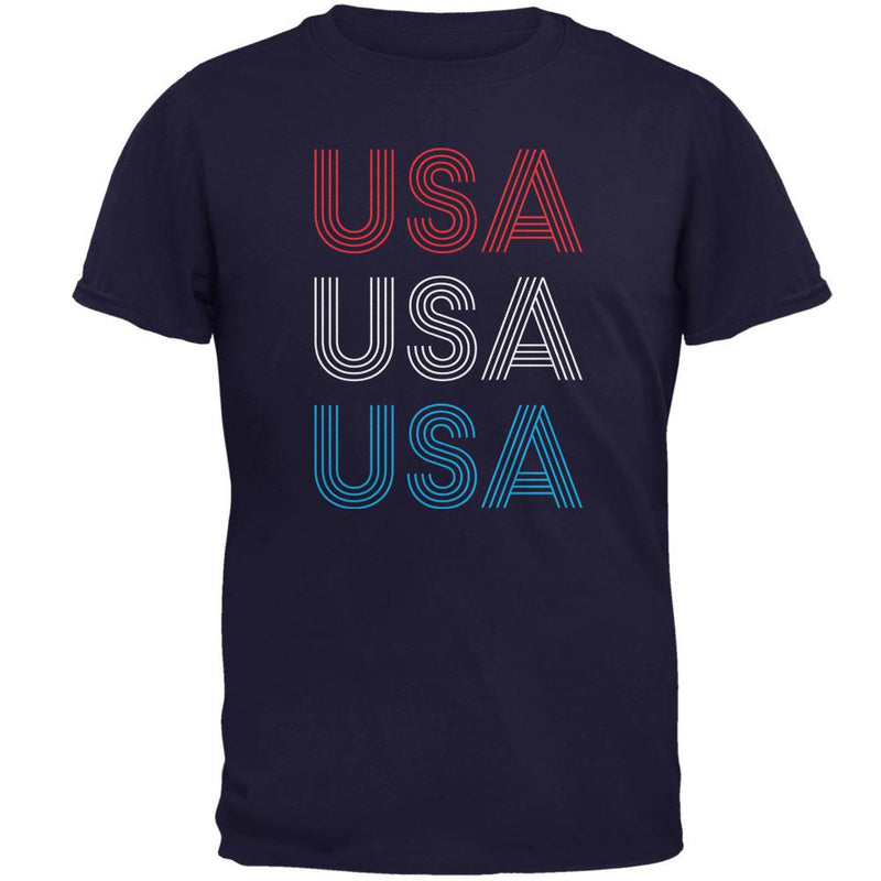 4th of July Vintage 70's Paralines USA Mens T Shirt Men's T-Shirts Old Glory 2XL Navy