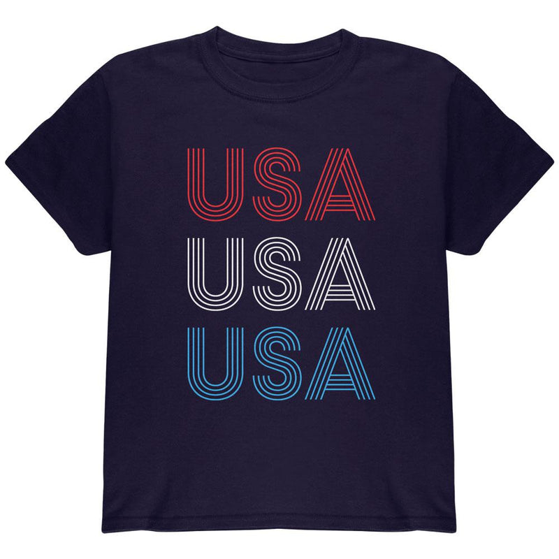 4th of July Vintage 70's Paralines USA Youth T Shirt Youth T-Shirts Old Glory LG Navy