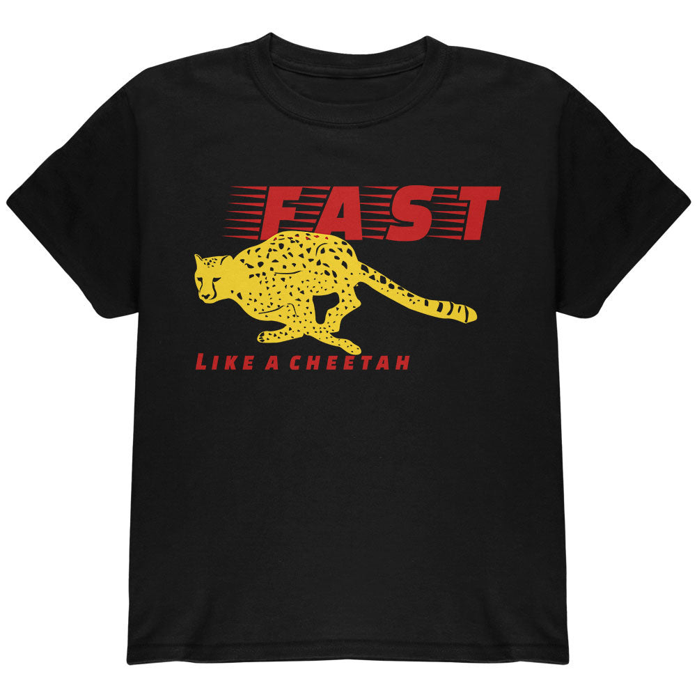 Fast Like A Cheetah Youth T Shirt Youth T-Shirts Old Glory YLG Black