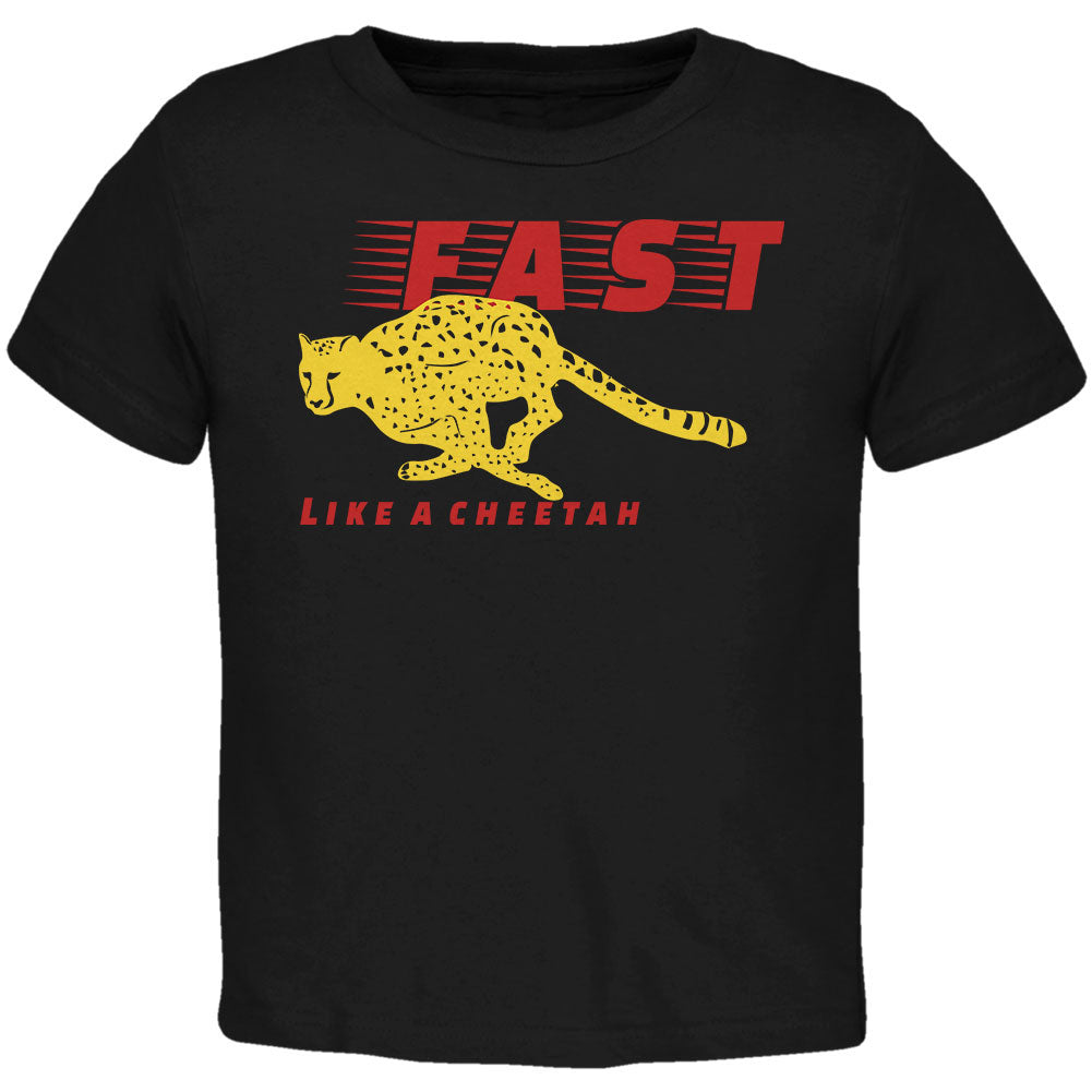 Fast Like A Cheetah Toddler T Shirt Toddler T-Shirts Old Glory 2T Black