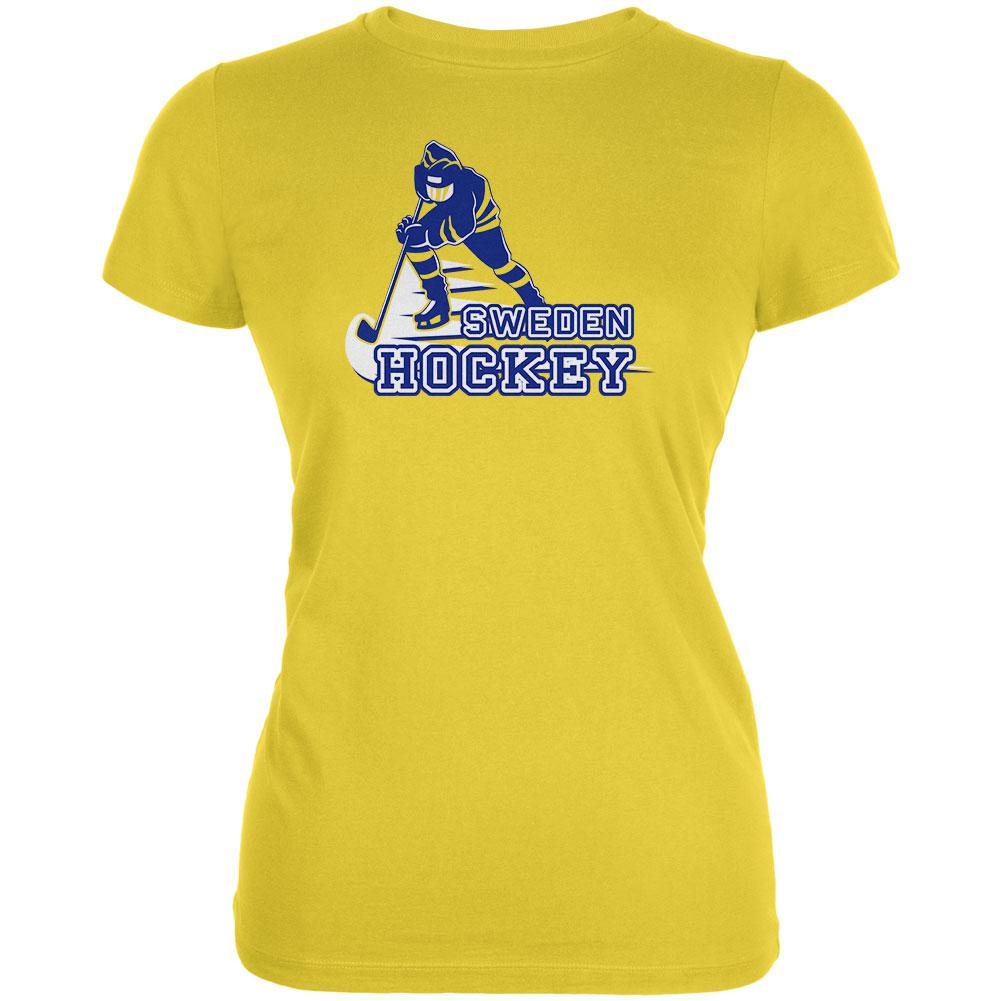 Fast Hockey Player Country Sweden Juniors Soft T Shirt Juniors T-Shirts Old Glory 2XL Sunshine
