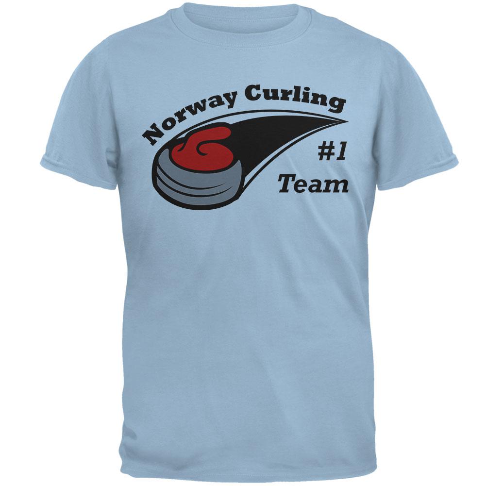 Winter Games Curling Team Norway Mens T Shirt Men's T-Shirts Old Glory 2XL Light Blue