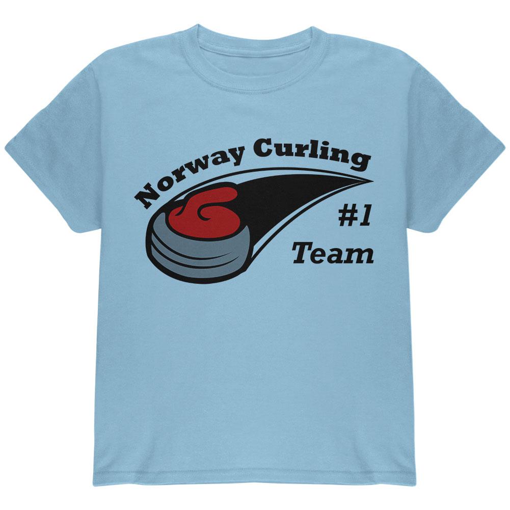 Winter Games Curling Team Norway Youth T Shirt Youth T-Shirts Old Glory LG Light Blue