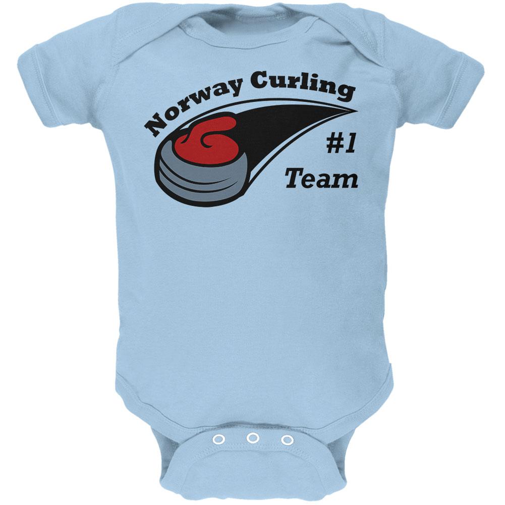 Winter Games Curling Team Norway Soft Baby One Piece Baby One Piece Old Glory 0-3M Light Blue