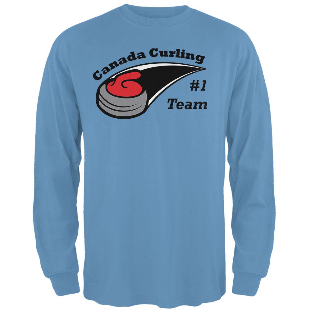Winter Games Curling Team Canada Mens Long Sleeve T Shirt Men's Long Sleeves Old Glory 2XL Carolina Blue