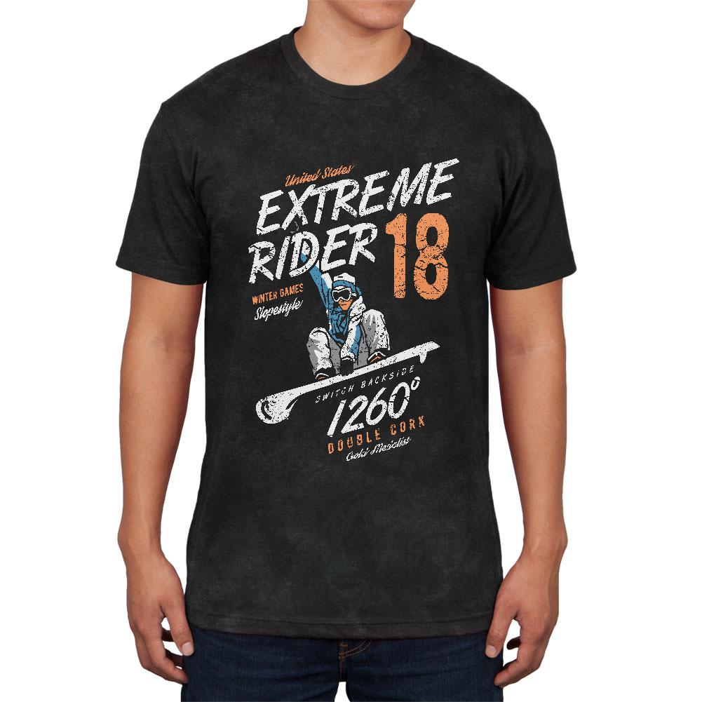 Winter Games Snowboarding Extreme Rider USA Mens Soft T Shirt Men's T-Shirts Old Glory 2XL Black