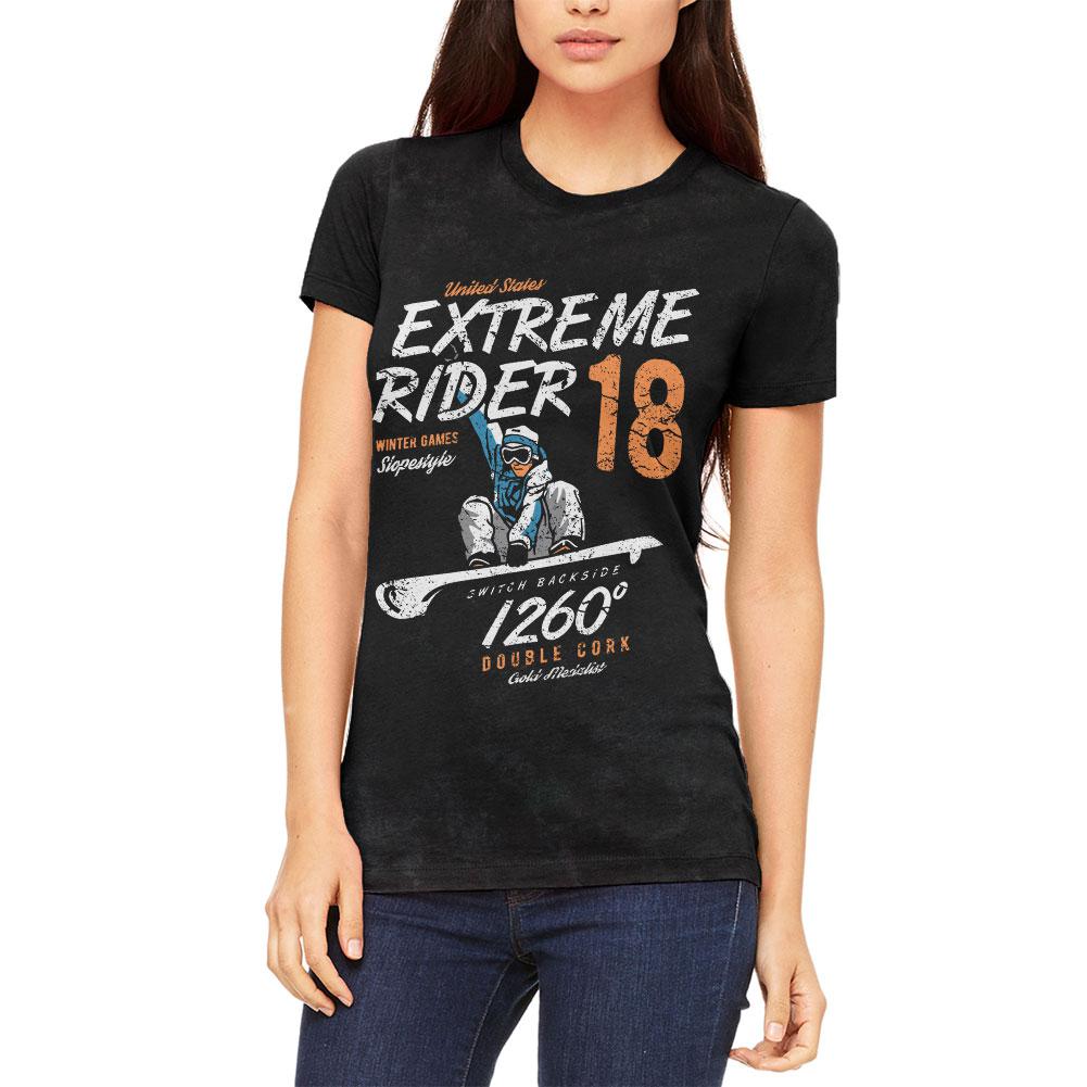 Winter Games Snowboarding Extreme Rider USA Juniors Soft T Shirt Juniors T-Shirts Old Glory 2XL Black