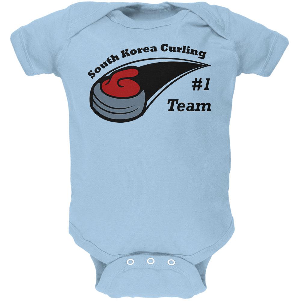 Winter Games Curling Team South Korea Soft Baby One Piece Baby One Piece Old Glory 0-3M Light Blue