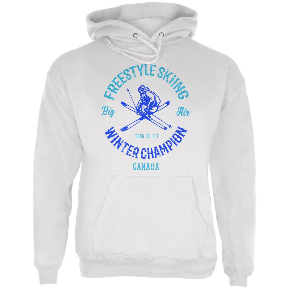 Winter Games Freestyle Skiing Champion Canada Mens Hoodie Men's Hoodies Old Glory LG White