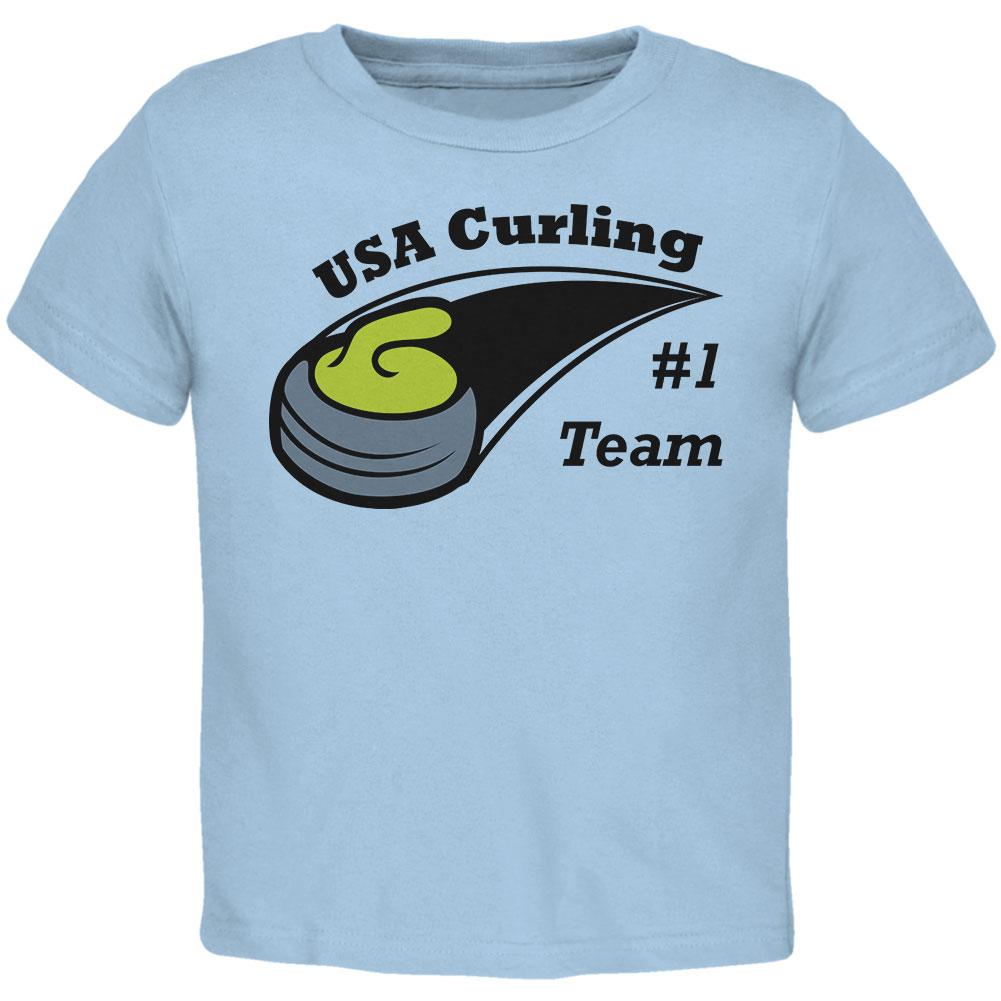 Winter Games Curling Team USA Toddler T Shirt Toddler T-Shirts Old Glory 2T Light Blue